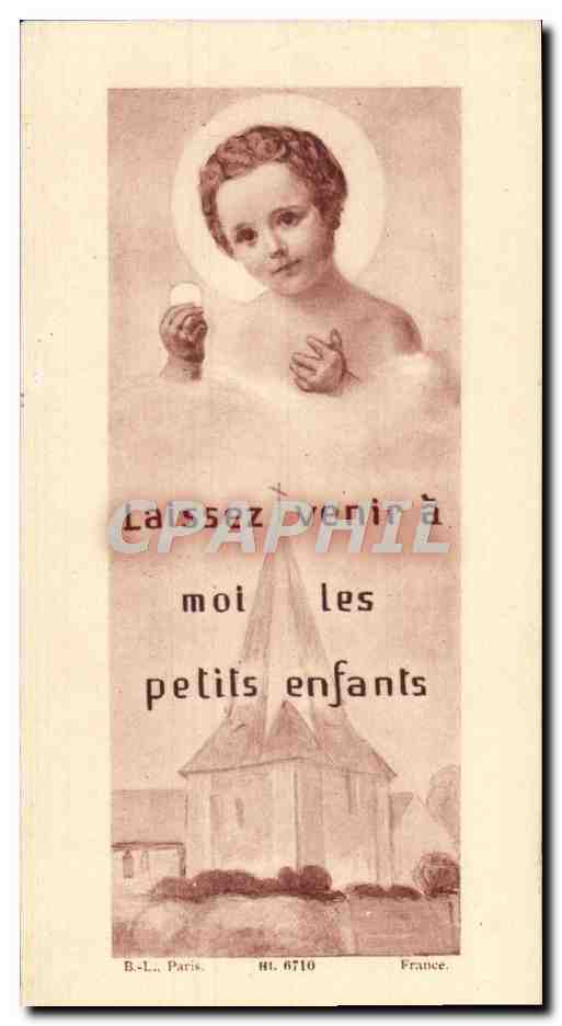 Image pieuse Laissez Venir a Moi Les Petits Enfants Communion Besneville 11 juin 1944 Ambroise Vautier