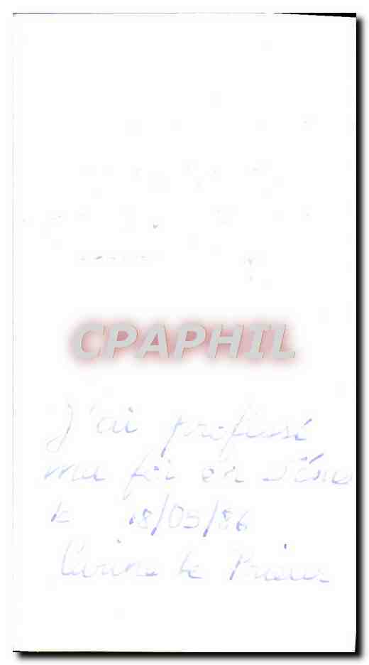 Image pieuse Profession de foi Carine Le prieur 18 mai 1986  — Rückseite