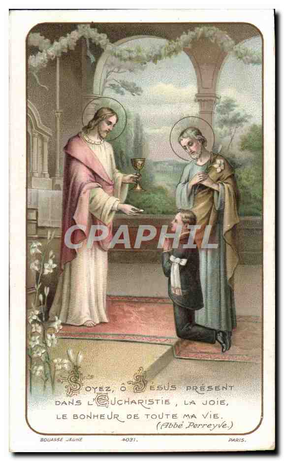 Image pieuse Communion Eglise Saint Saturnin Tours 3 juin 1920 Jean Prieur