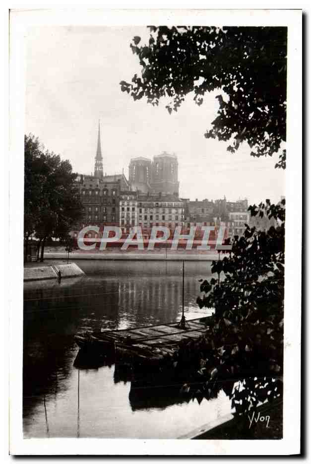 CPM Paris En Flanant L'Ile Saint Louis Notre Dame Bateau Peniche