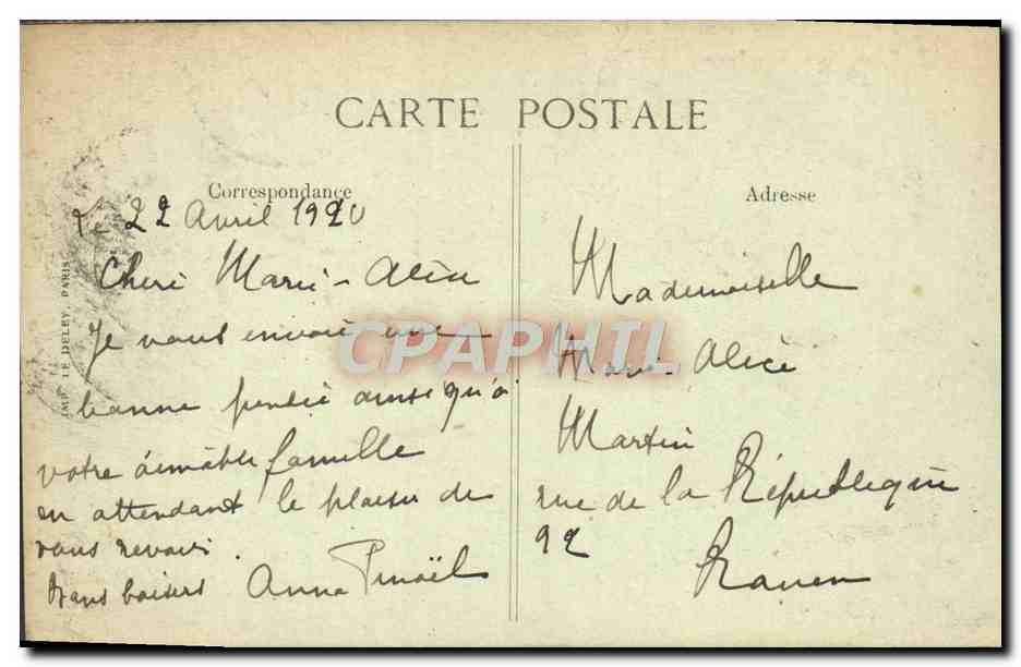 CPA Paris Ile De La Cite — Rückseite