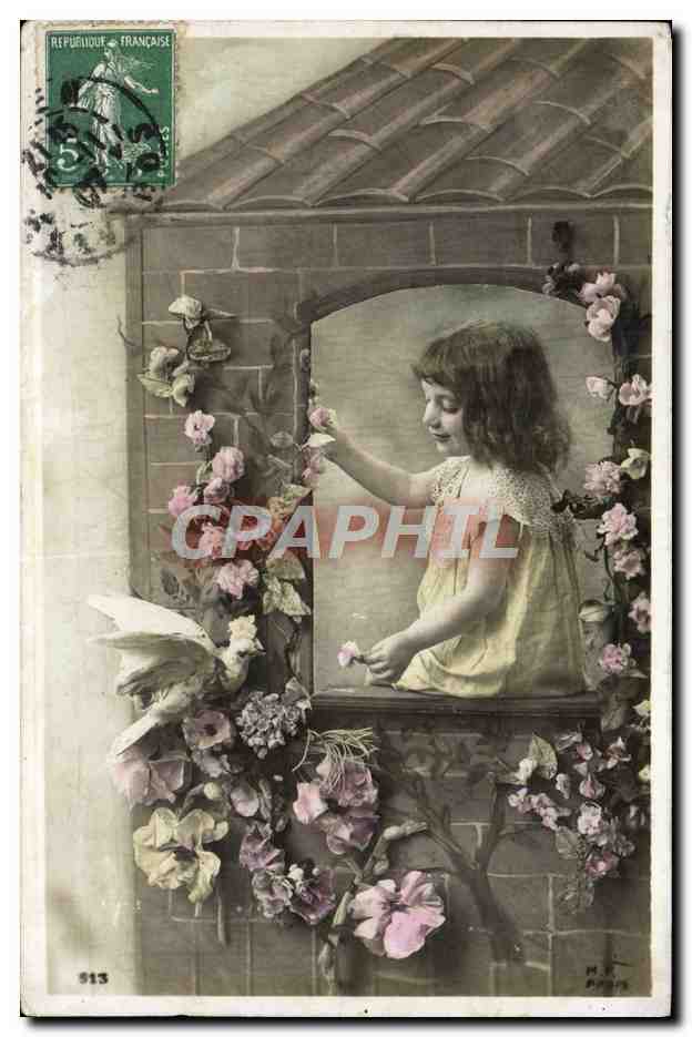 CPA Fantaisie Enfant Colombe
