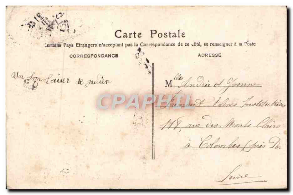 CPA Fantaisie Enfant Colombe — Rückseite