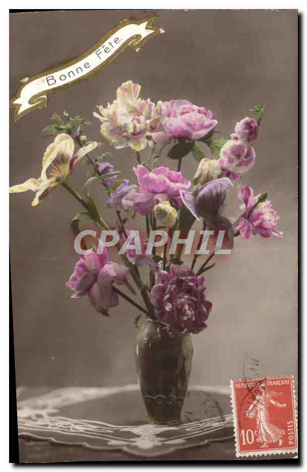 CPA Fantaisie Fleurs Bonne Fete