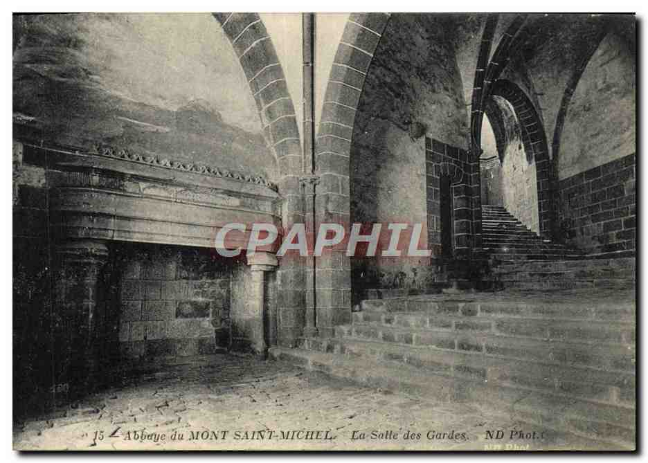 CPA abbaye Du Mont Saint Michel La Salle Des Gardes