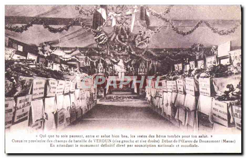 CPA Ossuaire Provisoire Des Champs De Bataille De Verdun Militaria