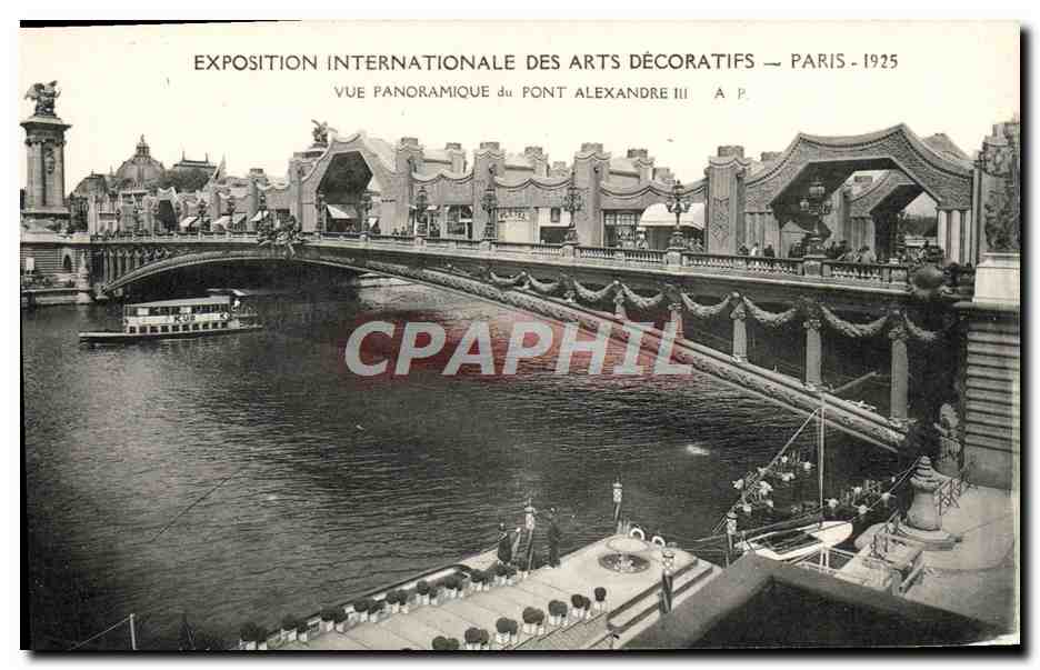 CPA Paris Exposition Des Arts Decorafits Vue Panoramique Vers Le Pont Alexandre III