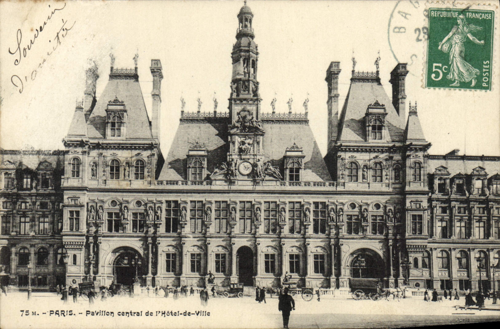 CPA Paris Pavillonn Central De l'Hotel De Ville