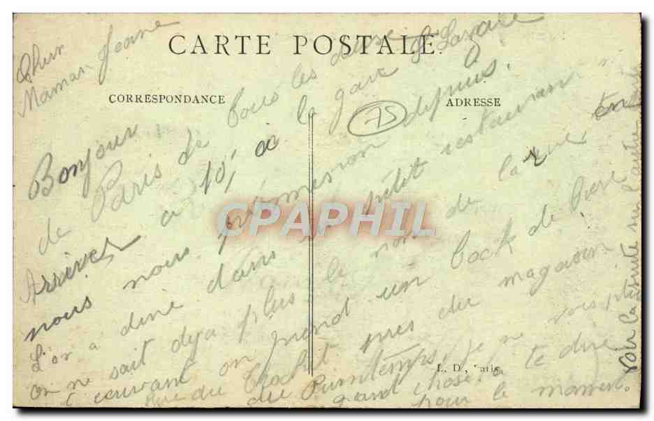 CPA Paris L'Hotel De Ville Bateau Peniche — Verso