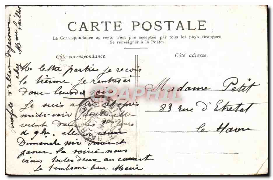 CPA Paris L'Hotel De Ville — Rückseite