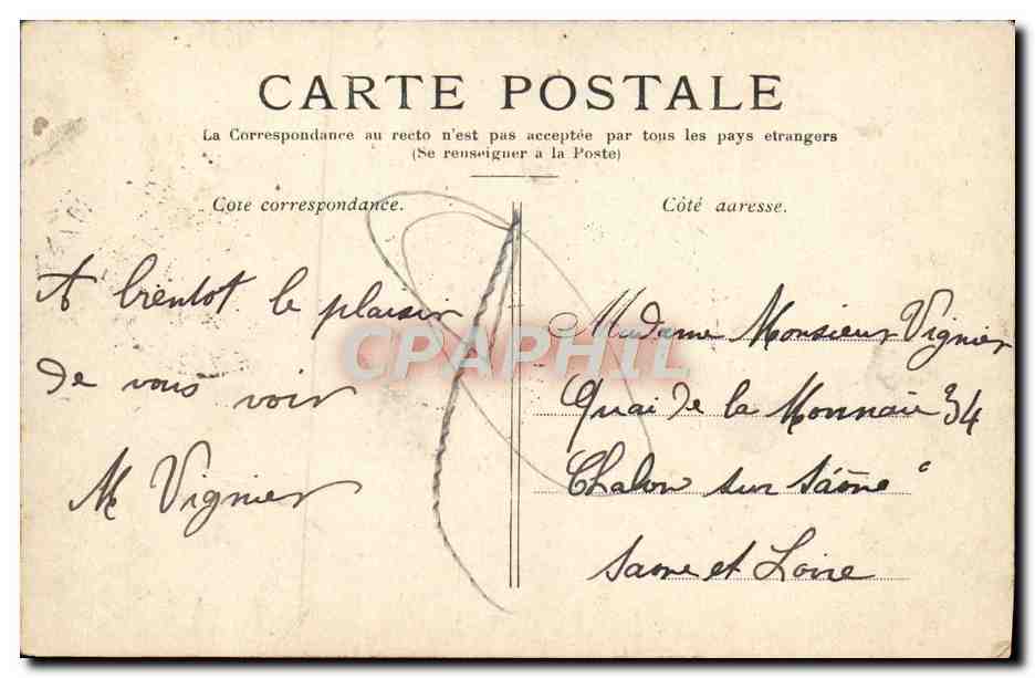 CPA Paris L'Hotel De Ville — Rückseite