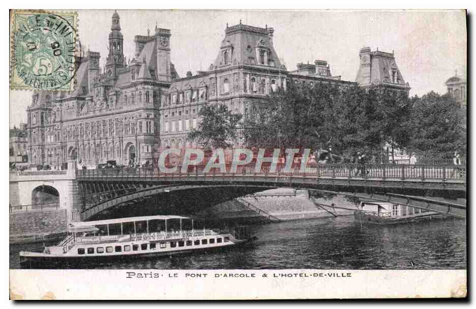 CPA Paris Le Pont d'Arcole L'Hotel De Ville