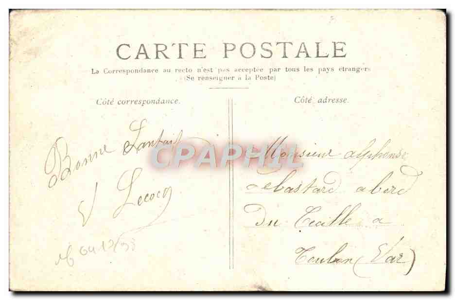 CPA Paris Hotel De Ville — Verso