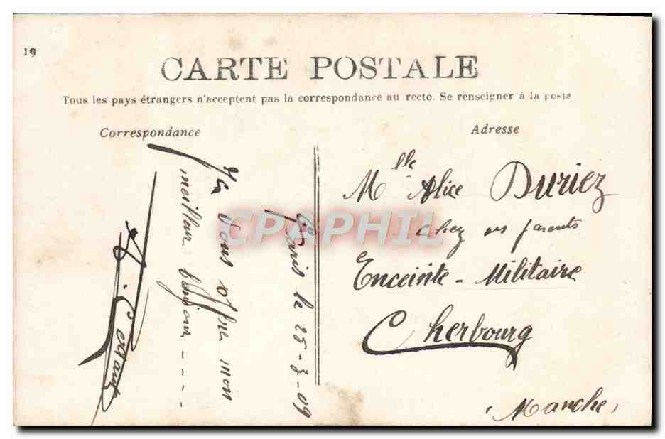 Madame sans gêne — scène de théâtre — éditeur A&S n°770 — Verso