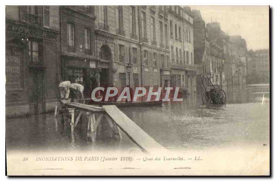 Inondations de Paris (Janvier 1910) — Quai des Toarnelles — LL.
