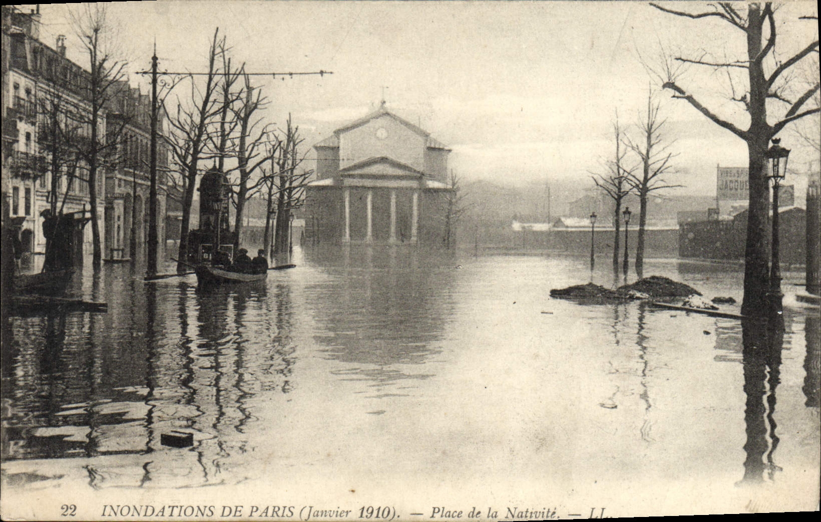 Inondations de Paris (Janvier 1910) — Place de la Nativité — LL
