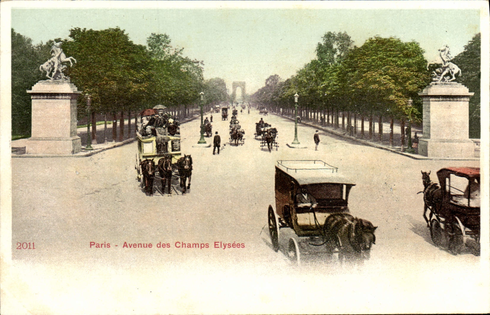 CPA Paris Avenue Des Champs Elysees Automobile