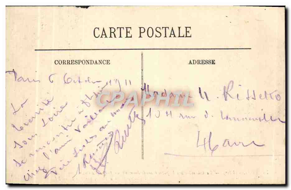 CPA Paris La Chambre Des Deputes — Rückseite