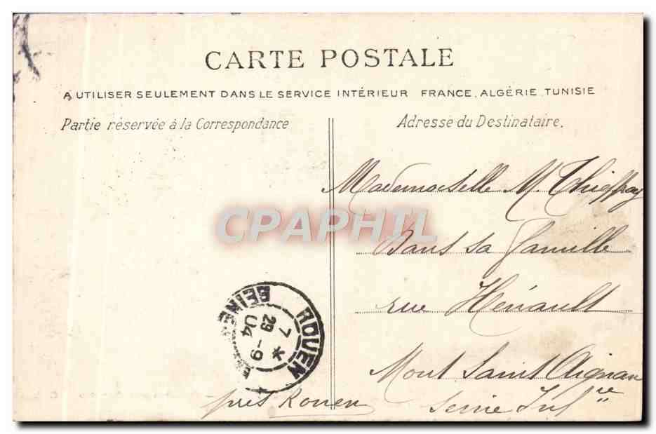 CPA Paris Chambre Des Deputes — Verso