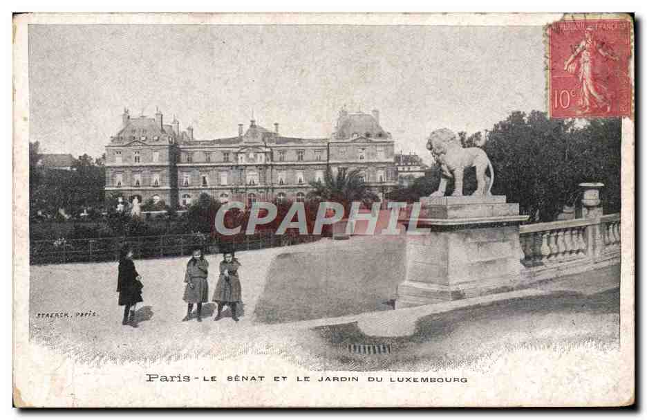 CPA Paris Le Senat Et Le Jardin Du Luxembourg Enfants