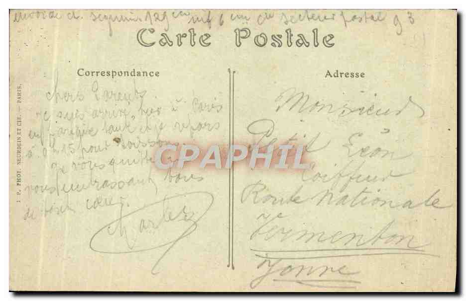 CPA Paris Le Parc Des Buttes Chaumont — Rückseite