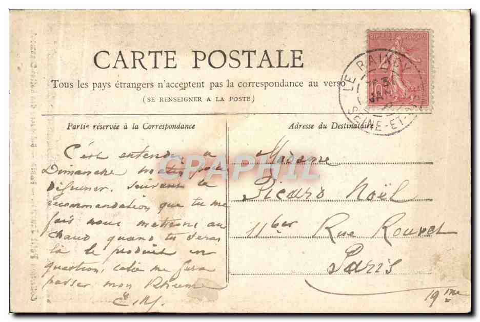 CPA Paris Belvedere Des Buttes Chaumont — Rückseite