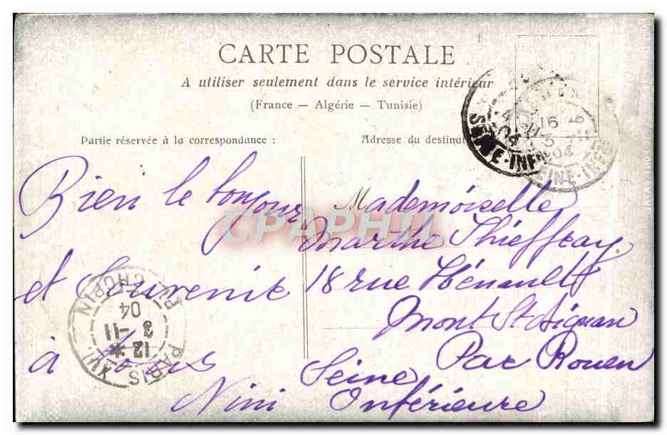 CPA Paris Buttes Chaumont Le Pont Fatal — Verso