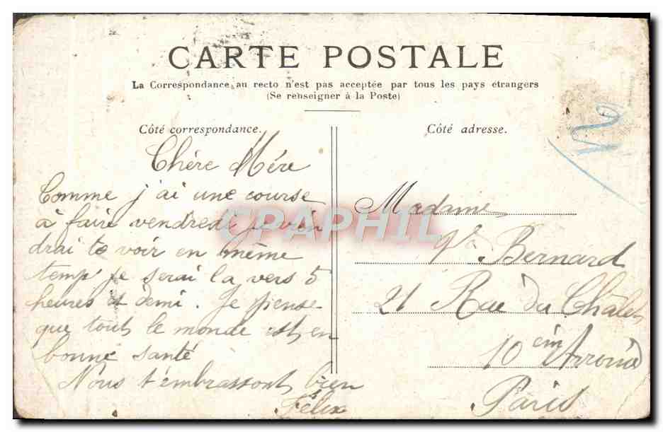 CPA Paris Les Buttes Chaumont Le Rocher — Verso