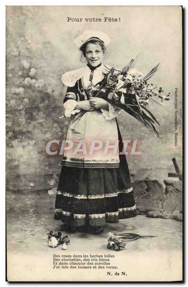 CPA Pour Votre Fete Enfant Folklore 