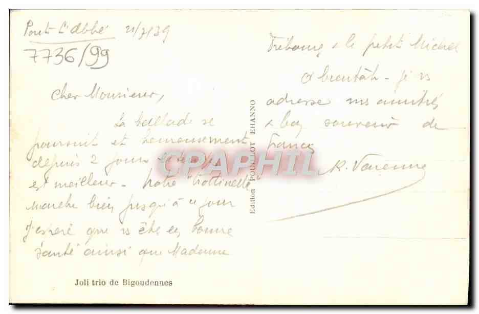 Joli trio de Bigoudennes — éditeur POBLOT EHANNO, n° 7736/99 — Reverso