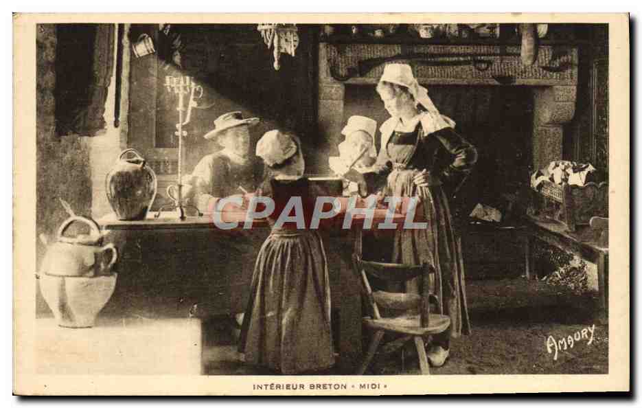 CPA Interieur Breton Midi Folklore