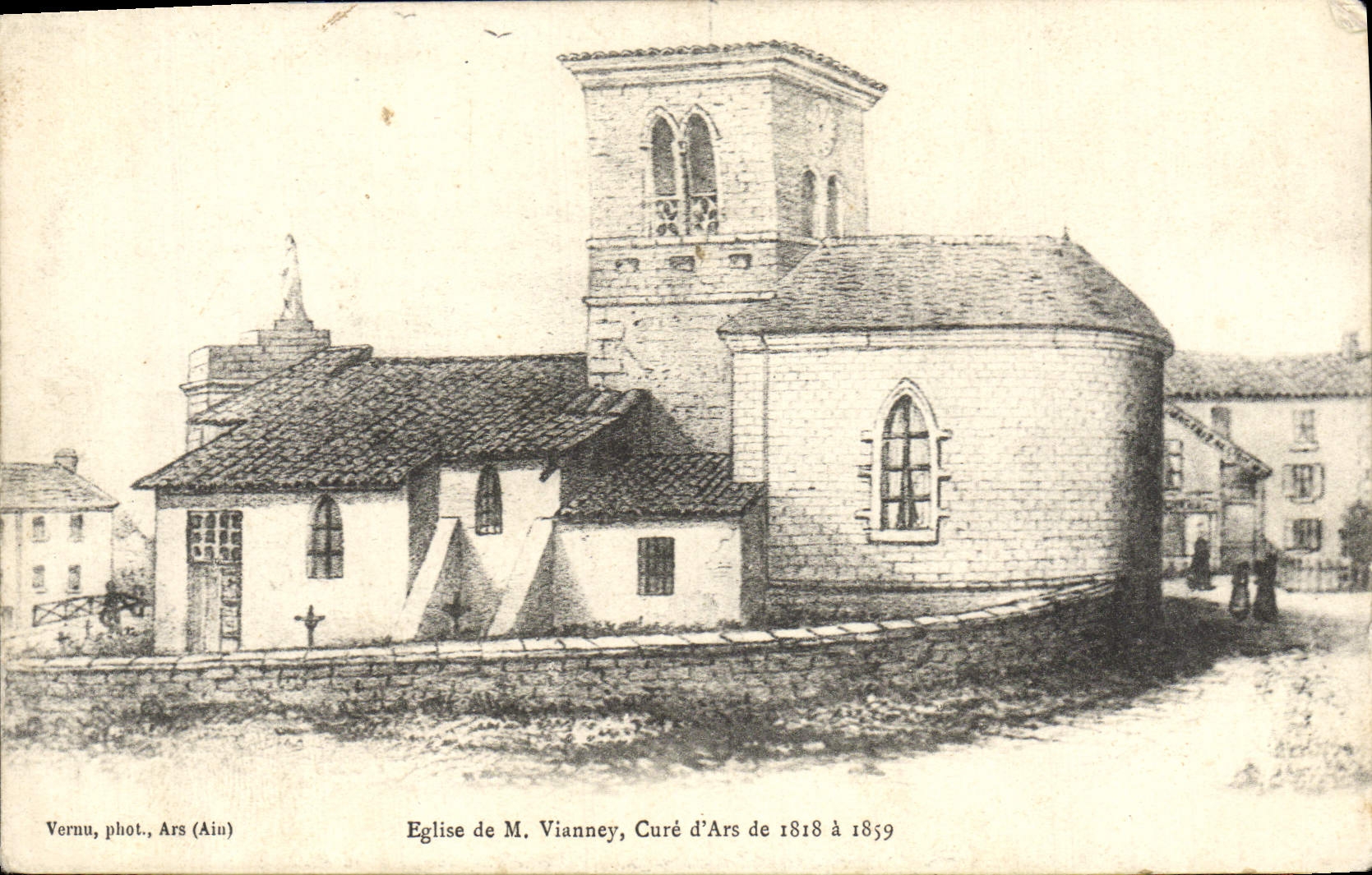 Église de M. Vianney à Ars — Église de M. Vianney, Curé d'Ars de 1818 à 1859 — Vernu, phot., Ars (Ain)