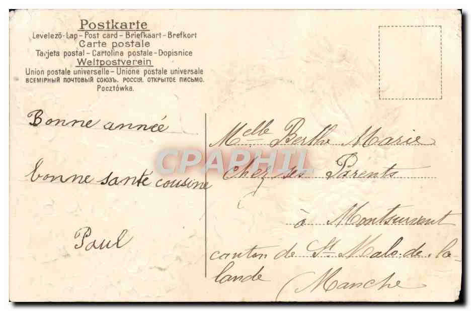 CPA Bonne Annee Enfant — Verso