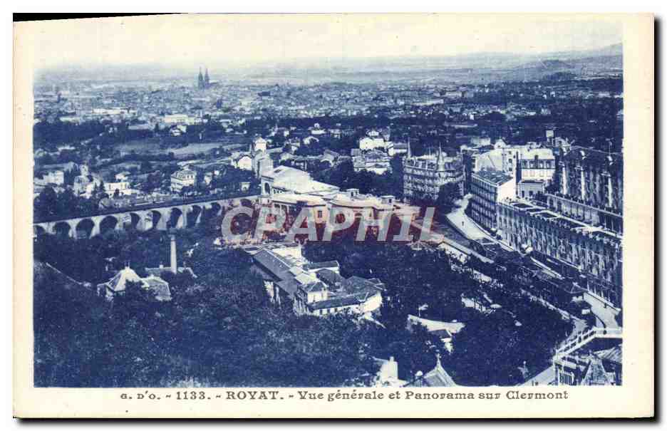 CPA Royat Vue Generale Et Panorama Sur Clermont