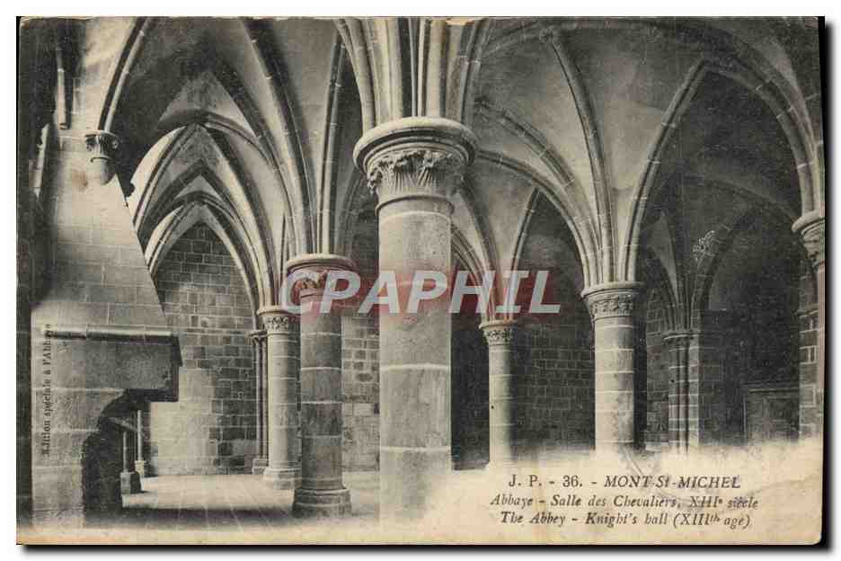 CPA Mont St Michel Abbaye Salle Des Chevaliers