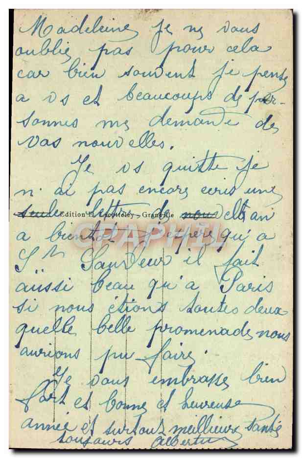 Granville — La Haute-Ville vue des Rochers — Édition L. Lecouteley, Granville, n°70 — Rückseite