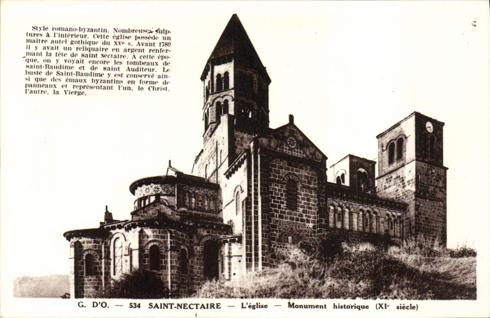 Saint-Nectaire — L'église — Monument historique (XIe siècle) — G. D'O. — n° 534