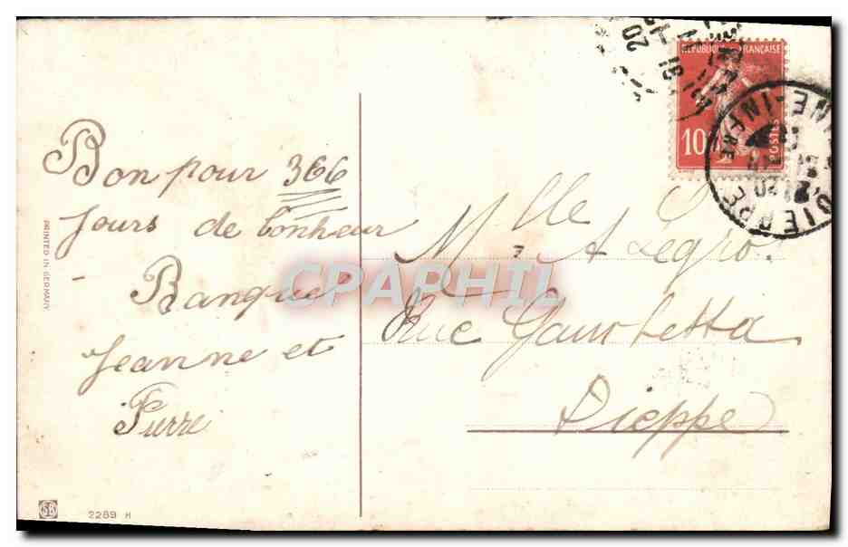 CPA Fantaisie Fleurs Trefles — Verso
