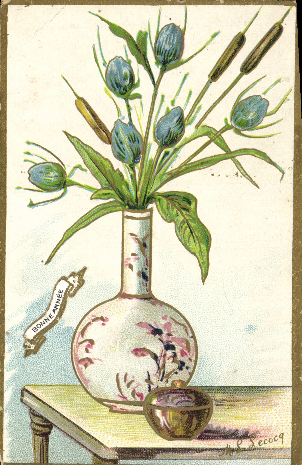 CPA Fantaisie Fleurs Lecocq