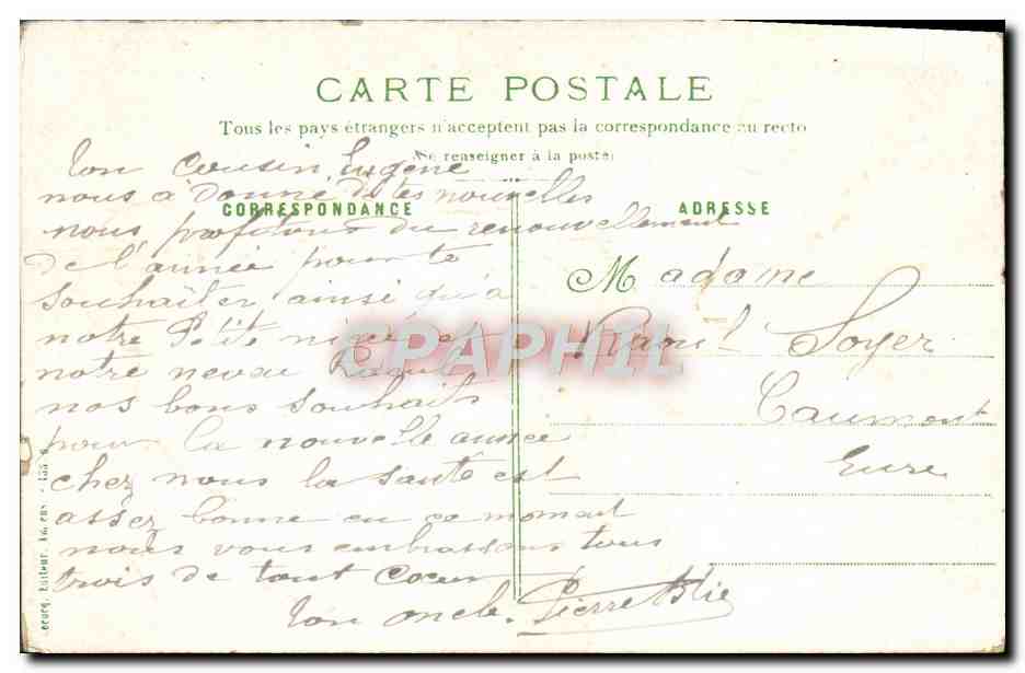 CPA Fantaisie Fleurs Lecocq — Back