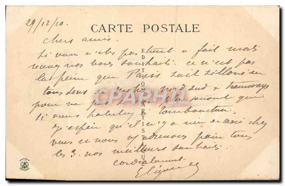 CPA Fantaisie Femme Bonne annee Chien — Rückseite