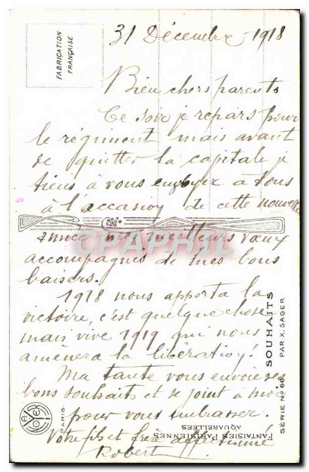 CPA Fantaisie Fleurs Femme TElephone — Verso