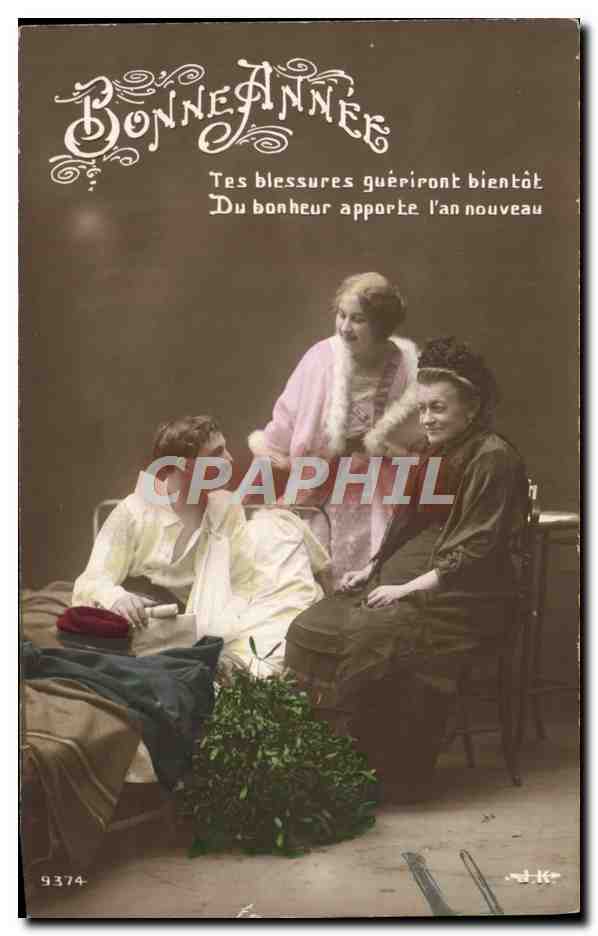 CPA Fantaisie Femmes Bonne annee Soldat Militaria