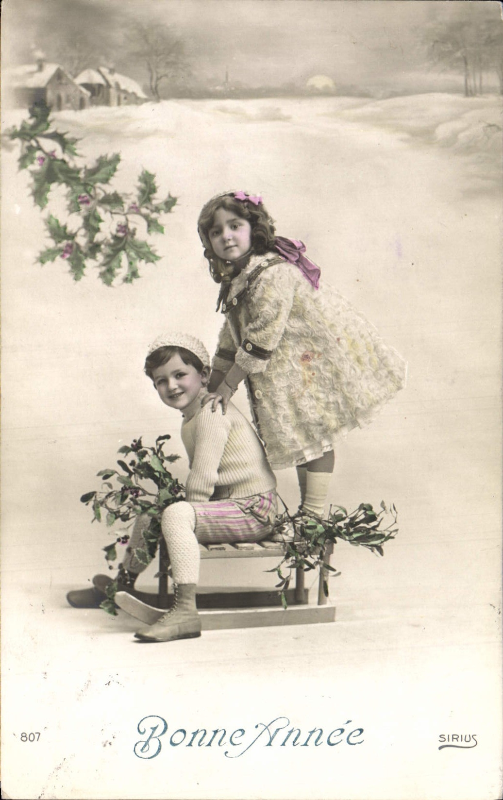 CPA Fantaisie Enfants Luge