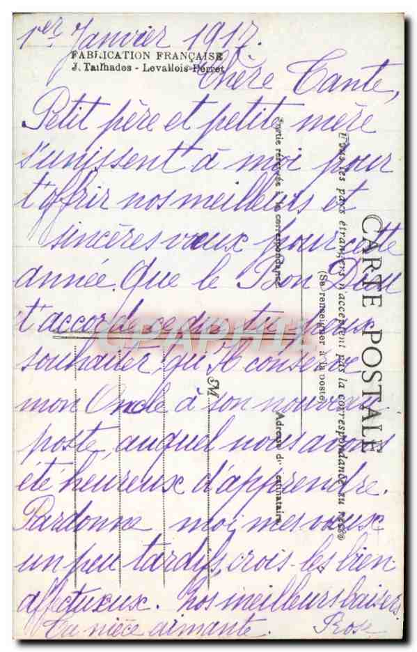 CPA Fantaisie Fleurs Fer a cheval — Verso