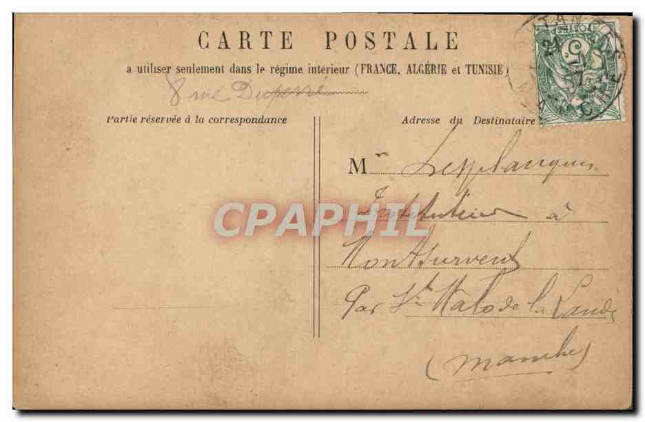 Antike Ansichtskarte Paris Pantheon — Rückseite