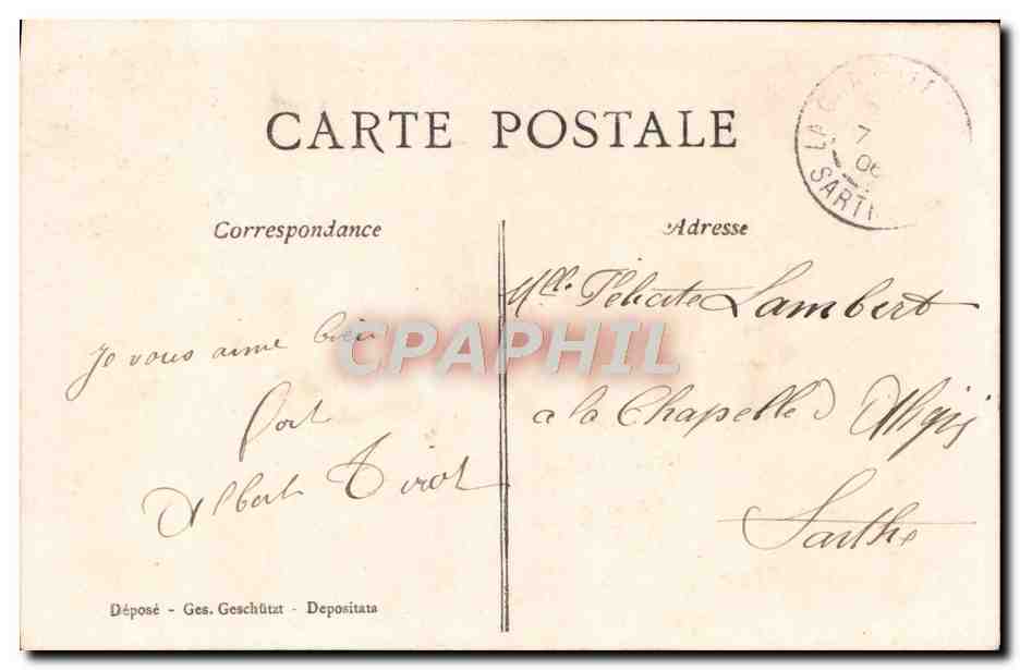 Amour et Mignonne sur un banc moussu — ATFS, n° 383/1 — Verso