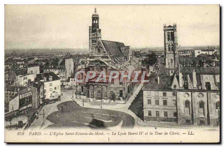 CPA Paris L'Eglise Saint Etienne Du Mont Le Lycee Henri IV Et La Tour De Clovis
