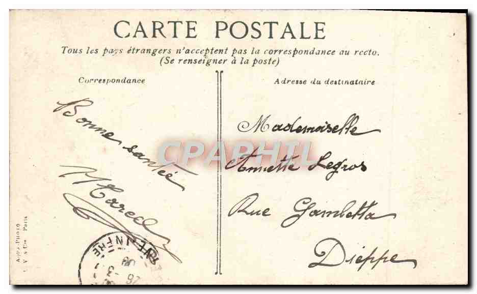 CPA Paris Eglise St Sulpice — Verso