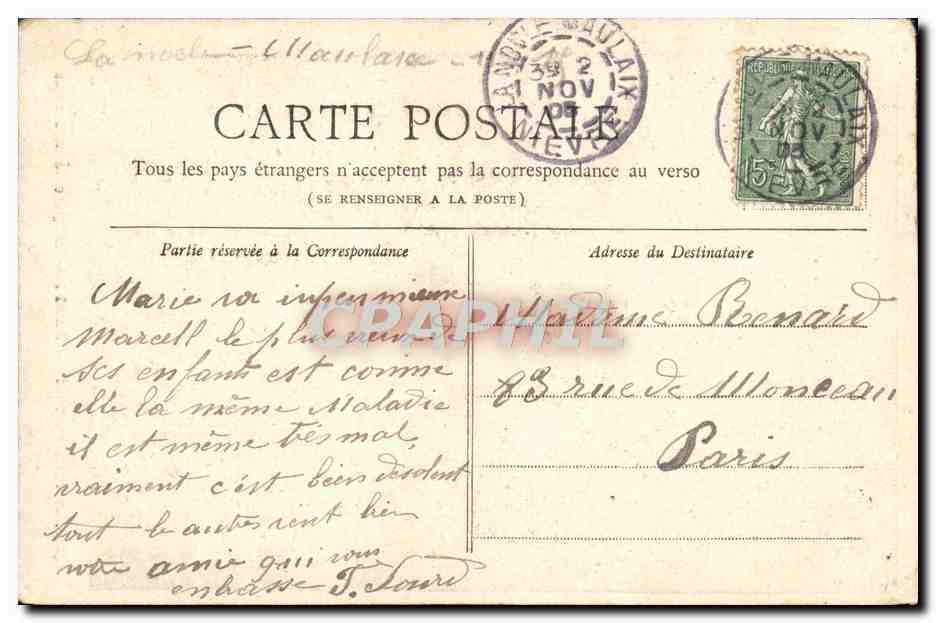 CPA Paris L'Eglise De la Trinite — Rückseite